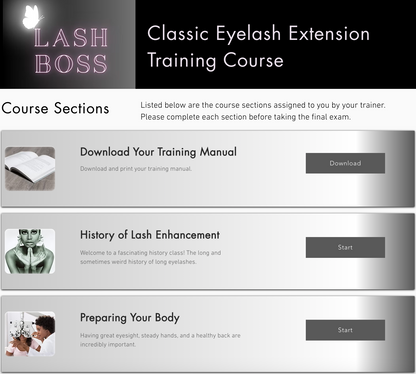 ONLINE COURSE - Classic Lash Extension Training